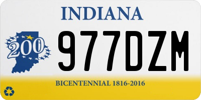 IN license plate 977DZM