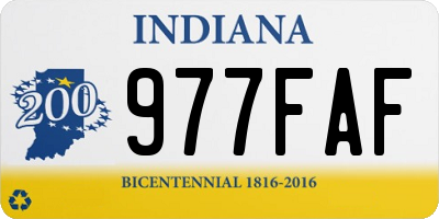IN license plate 977FAF