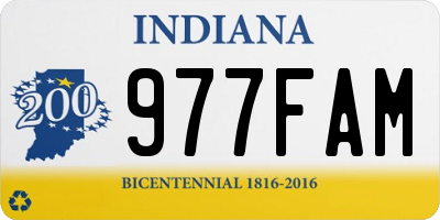 IN license plate 977FAM