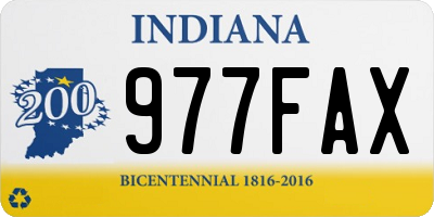 IN license plate 977FAX