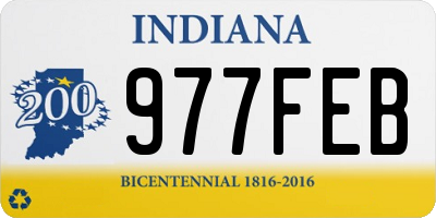 IN license plate 977FEB