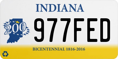 IN license plate 977FED