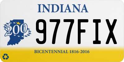 IN license plate 977FIX