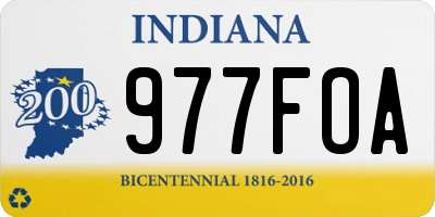 IN license plate 977FOA