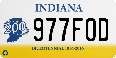 IN license plate 977FOD