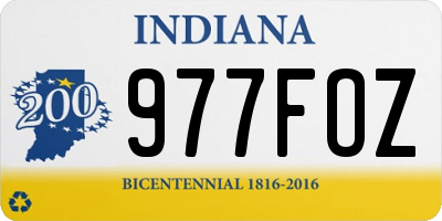IN license plate 977FOZ