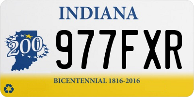 IN license plate 977FXR