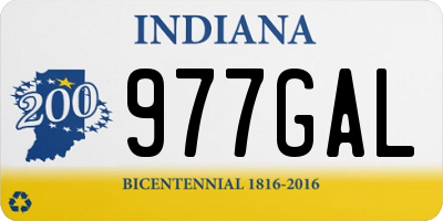 IN license plate 977GAL