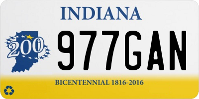 IN license plate 977GAN