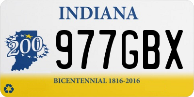 IN license plate 977GBX