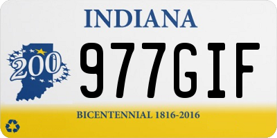 IN license plate 977GIF