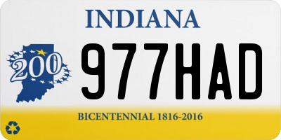 IN license plate 977HAD