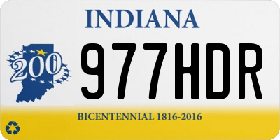 IN license plate 977HDR
