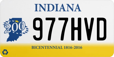 IN license plate 977HVD