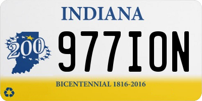 IN license plate 977ION