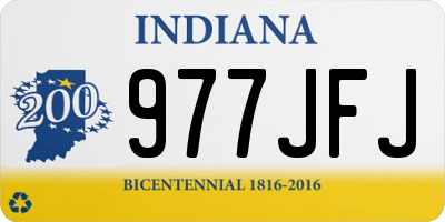 IN license plate 977JFJ
