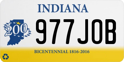 IN license plate 977JOB