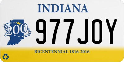 IN license plate 977JOY