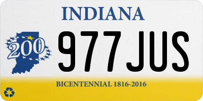 IN license plate 977JUS