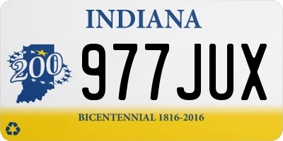 IN license plate 977JUX