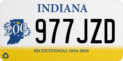 IN license plate 977JZD