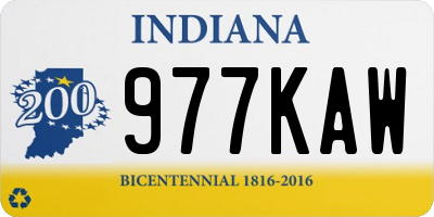 IN license plate 977KAW