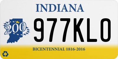 IN license plate 977KLO