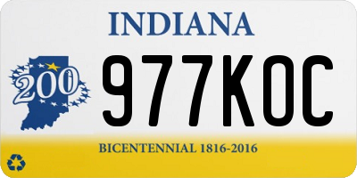 IN license plate 977KOC