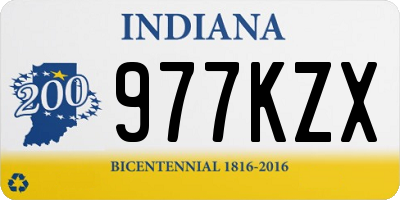 IN license plate 977KZX
