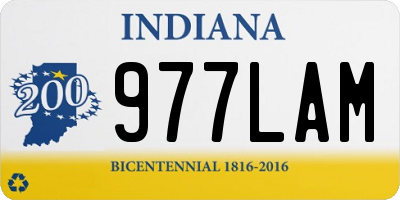 IN license plate 977LAM