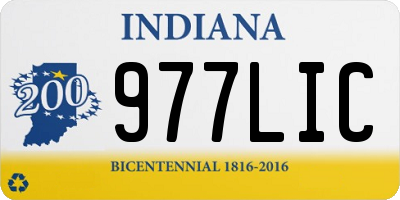 IN license plate 977LIC