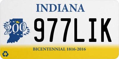 IN license plate 977LIK
