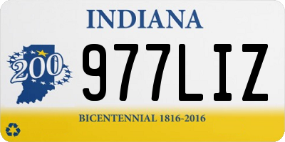 IN license plate 977LIZ