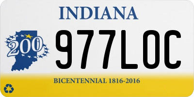 IN license plate 977LOC
