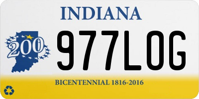 IN license plate 977LOG
