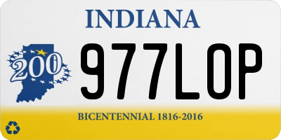 IN license plate 977LOP