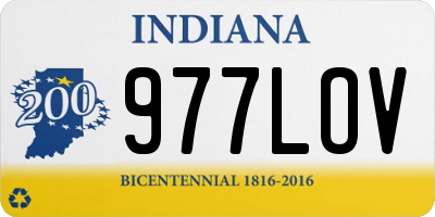 IN license plate 977LOV