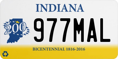 IN license plate 977MAL