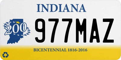 IN license plate 977MAZ