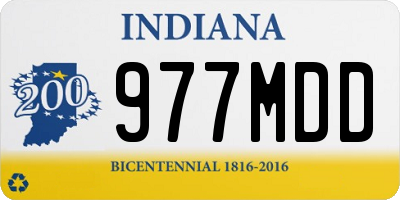 IN license plate 977MDD