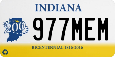 IN license plate 977MEM
