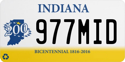 IN license plate 977MID