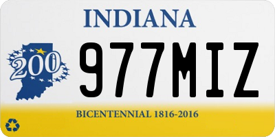 IN license plate 977MIZ
