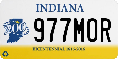IN license plate 977MOR
