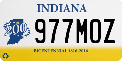 IN license plate 977MOZ
