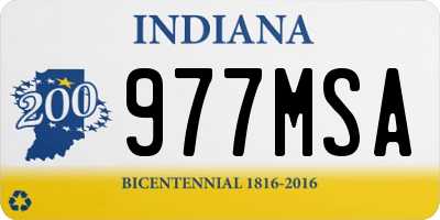 IN license plate 977MSA