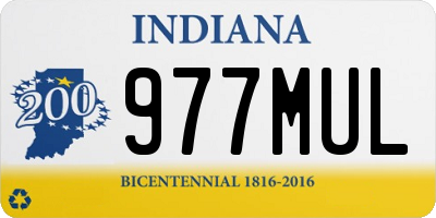 IN license plate 977MUL