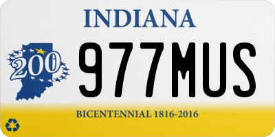 IN license plate 977MUS