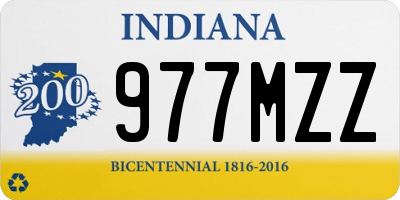 IN license plate 977MZZ