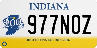 IN license plate 977NOZ